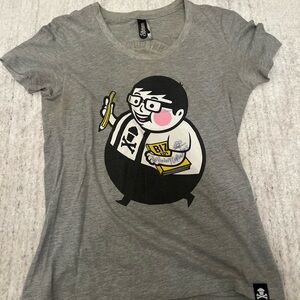 Autographed Johnny Cupcakes Gray Graphic T-Shirt